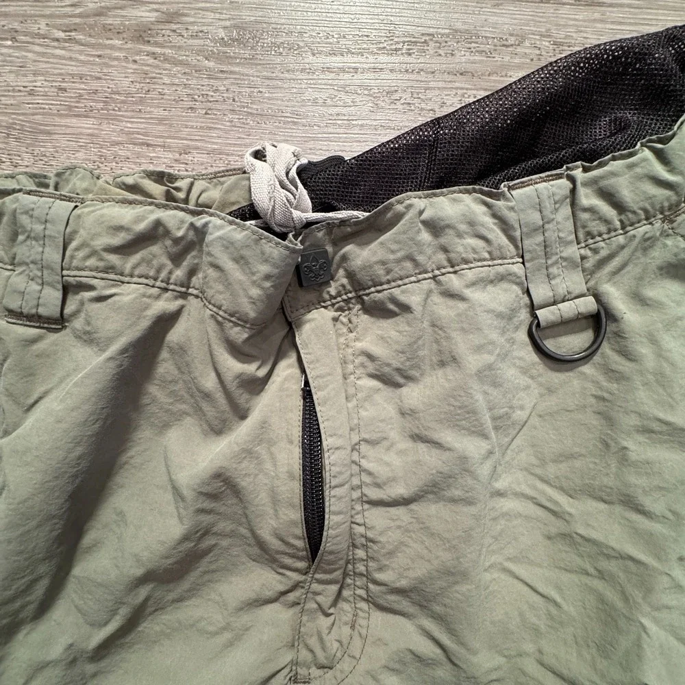 Boy Scouts of America Cargo Shorts Mens XL Green Nylon Outdoor‎ Utility Hiking